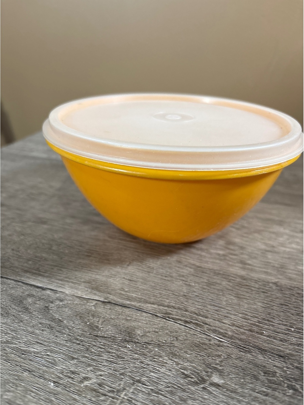 Vintage Yellow Tupperware Bowl with Lid